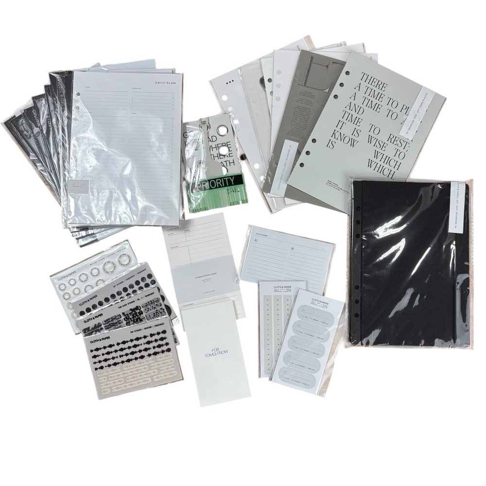 Cloth & Paper Lot of Inserts, Dashboards, Stickers, Sticky Notes A5 6-Ring NEW